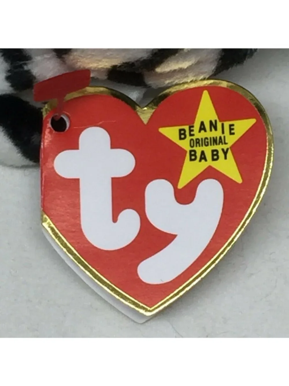 Ty Beanie Baby Blizzard Tiger Black White Stripes Retired Plush Toy Dec 12 1996
